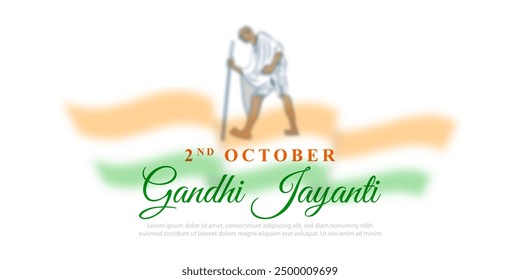 Vector illustration of Happy Gandhi Jayanti social media feed template