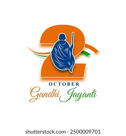 Vector illustration of Happy Gandhi Jayanti social media feed template