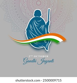 Vector illustration of Happy Gandhi Jayanti social media feed template