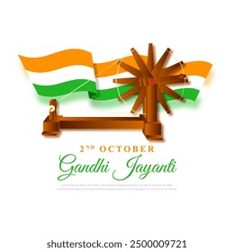 Vector illustration of Happy Gandhi Jayanti social media feed template