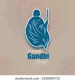 Vector illustration of Happy Gandhi Jayanti social media feed template