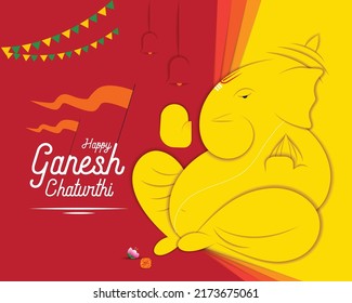 Vector illustration of Happy ganesh chaturthi