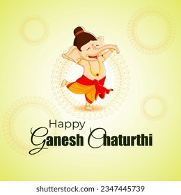 Vector illustration of Happy Ganesh Chaturthi social media story feed mockup template