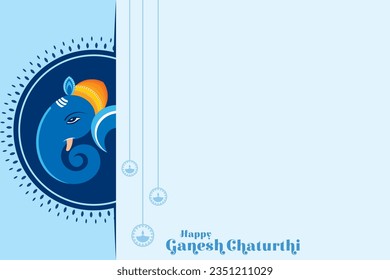 Vector  Illustration of Happy Ganesh Chaturthi text and Ganesh with a background for banner, template, post, and invitation card design