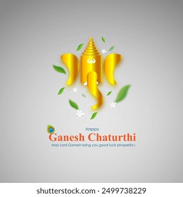 Vector illustration of Happy Ganesh Chaturthi social media feed template