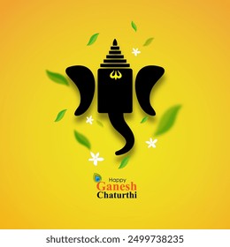 Vector illustration of Happy Ganesh Chaturthi social media feed template