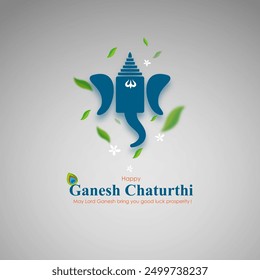 Vector illustration of Happy Ganesh Chaturthi social media feed template