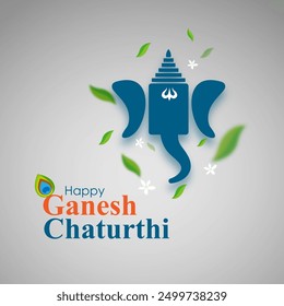 Vector illustration of Happy Ganesh Chaturthi social media feed template