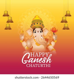 Vector illustration of happy ganesh chaturthi celebration greeting card