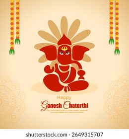 Ilustração vetorial de Happy Ganesh Chaturthi sobre fundo transparente
