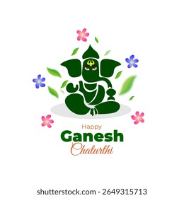 Ilustração vetorial de Happy Ganesh Chaturthi sobre fundo transparente