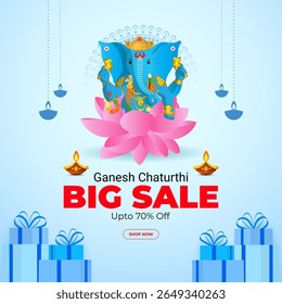 Ilustração vetorial de Happy Ganesh Chaturthi Sale sobre fundo transparente
