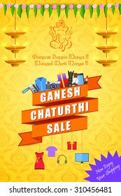 vector illustration of Happy Ganesh Chaturthi Sale offer