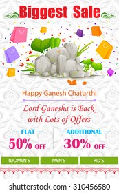 vector illustration of Happy Ganesh Chaturthi Sale offer