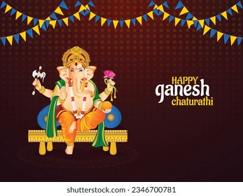 Vector illustration of happy ganesh chaturthiA