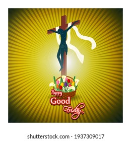 vector illustration for happy Good Friday on abstract background
