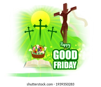 vector illustration for happy Good Friday on abstract background