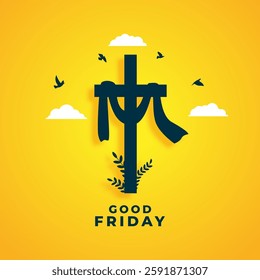 Vector illustration of Happy Good Friday social media template