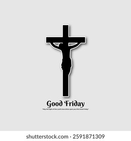 Vector illustration of Happy Good Friday social media template