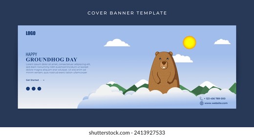 Vektorgrafik von Happy Groundhog Day Social Media Feed Template