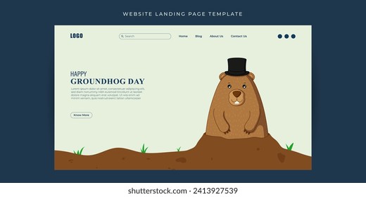 Vektorgrafik von Happy Groundhog Day Social Media Feed Template