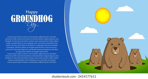 Vektorgrafik von Happy Groundhog Day Social Media Feed Template