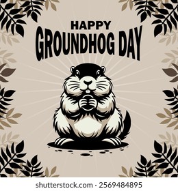 Vector illustration of Happy Groundhog Day best for banner, poster and social media feed template