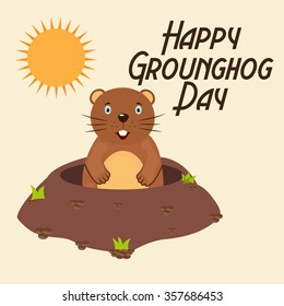 Vector illustration of Happy Groundhog Day Background.