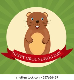 Vector illustration of Happy Groundhog Day Background.