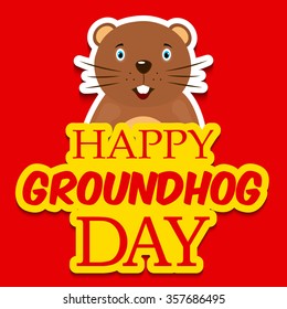 Vector illustration of Happy Groundhog Day Background.