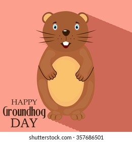 Vector illustration of Happy Groundhog Day Background.