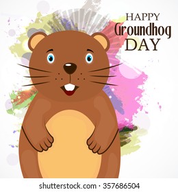 Vector illustration of Happy Groundhog Day Background.