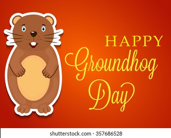 Vector illustration of Happy Groundhog Day Background.