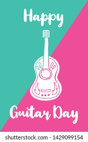 Vector Illustration of Happy Guitar Day. Graphic Design for Poster, Background, Art and More.