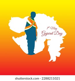 Vector illustration of Happy Gujarat Day greeting