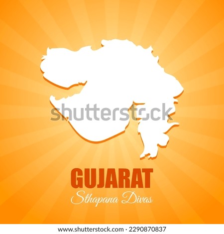 Vector illustration of Happy Gujarat Day greeting written hindi text means establishment day