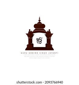 Vector illustration of Happy Guru Gobind Singh Jayanti festival for Sikh celebration.