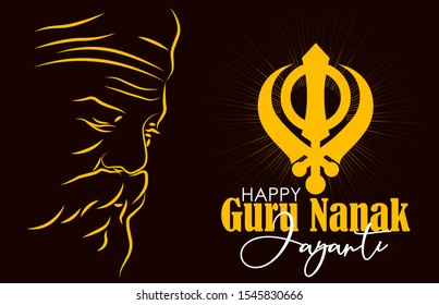 Vector illustration for happy guru nanak jayanti.