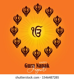 Vector illustration for happy guru nanak jayanti.