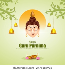 Vector illustration of Happy Guru Purnima social media feed template