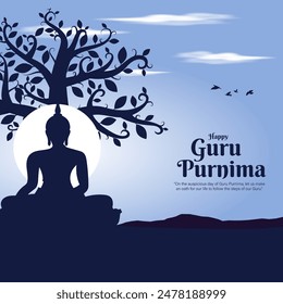 Vector illustration of Happy Guru Purnima social media feed template