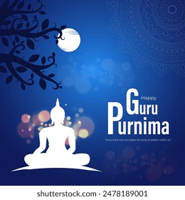 Vector illustration of Happy Guru Purnima social media feed template