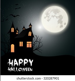 Vector illustration of Happy Halloween.