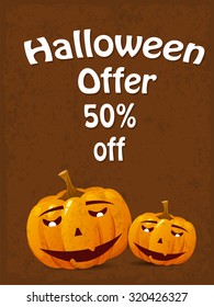 Vector illustration of Happy Halloween.
