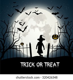 Vector illustration of Happy Halloween.