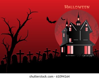 vector illustration of happy halloween background