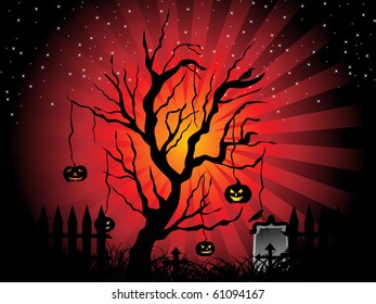 vector illustration of happy halloween background