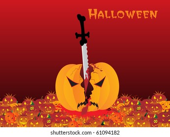 vector illustration of happy halloween background