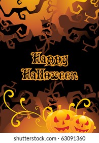 vector illustration of happy halloween background, illustration