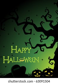 vector illustration of happy halloween background, illustration